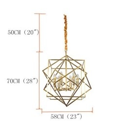 Laterne aus Messing für Designer-Kronleuchter aus Metall