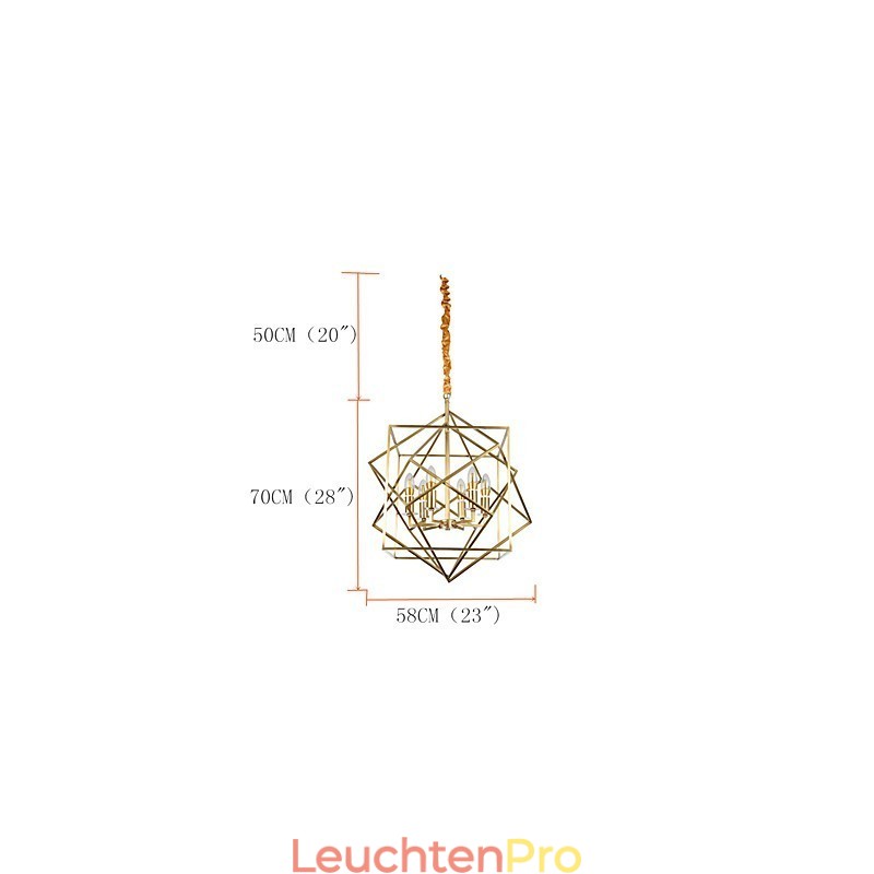 Laterne aus Messing für Designer-Kronleuchter aus Metall