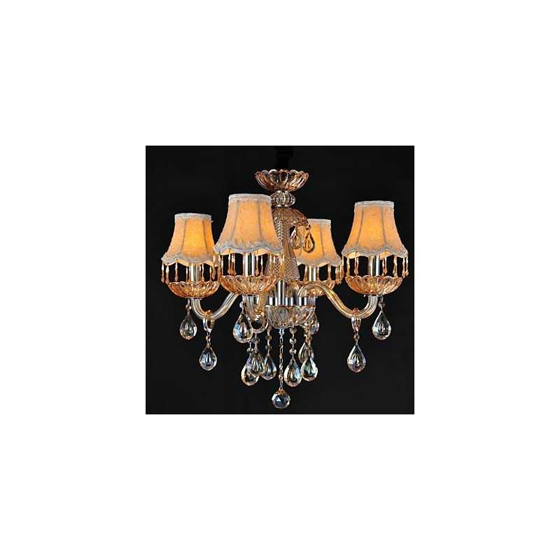 Kronleuchter Kristall Retro Glas 4 Licht