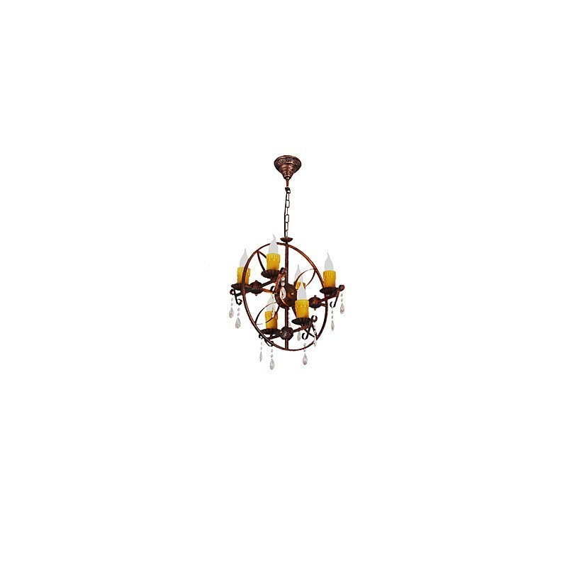 Rustikale Lodge Vintage Retro Country Globe Malerei Feature für Mini-Stil Designer Metall Kronleuchter