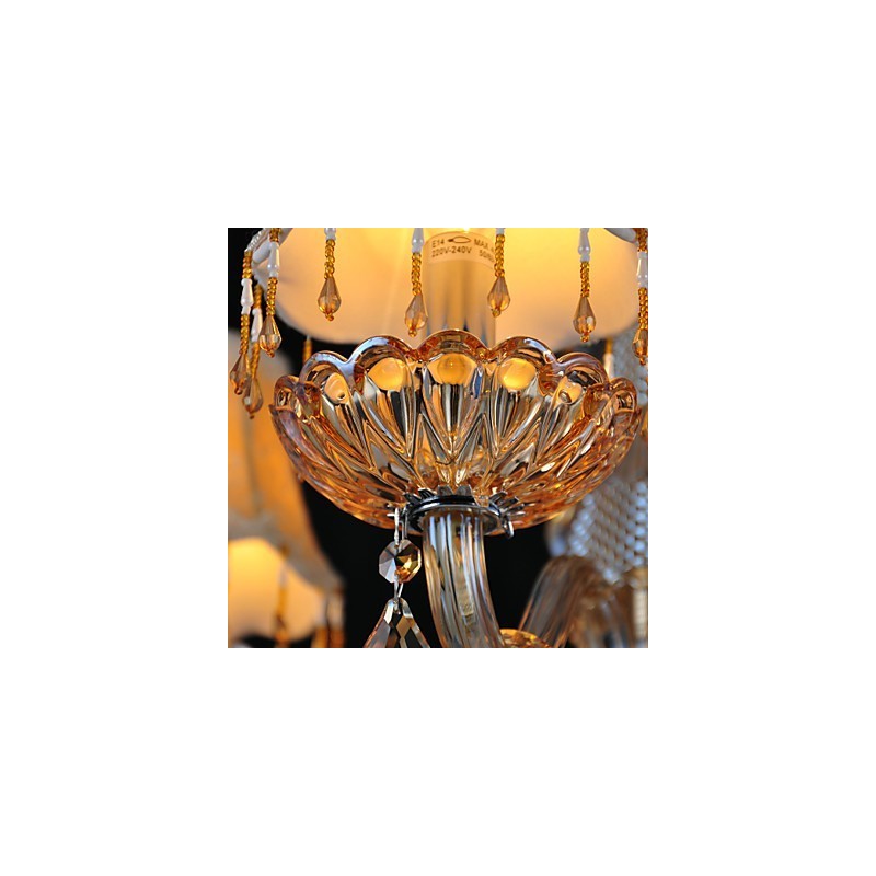 Kronleuchter Kristall Retro Glas 4 Licht