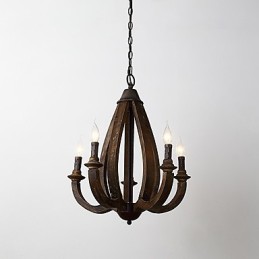 Vintage Malerei Feature Mini Stil Holz Bambus Kronleuchter Lampe die Dekorieren Pendelleuchte