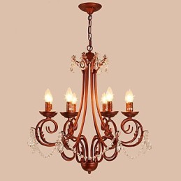 8 Lichter Kronleuchter Modern Zeitgenössisch Traditionell Lodge Vintage Retro Country Malerei Feature für Kristall Metall
