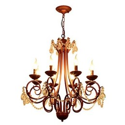 8 Lichter Kronleuchter Modern Zeitgenössisch Traditionell Lodge Vintage Retro Country Malerei Feature für Kristall Metall