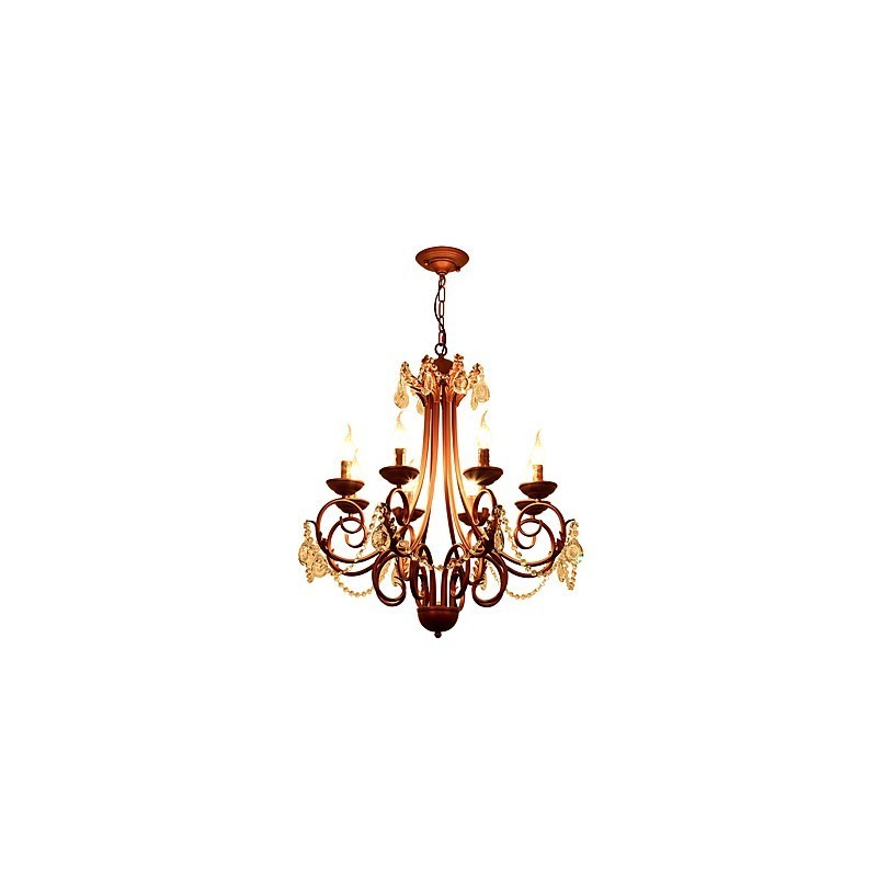 8 Lichter Kronleuchter Modern Zeitgenössisch Traditionell Lodge Vintage Retro Country Malerei Feature für Kristall Metall