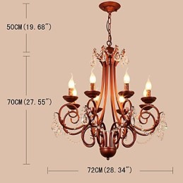 8 Lichter Kronleuchter Modern Zeitgenössisch Traditionell Lodge Vintage Retro Country Malerei Feature für Kristall Metall
