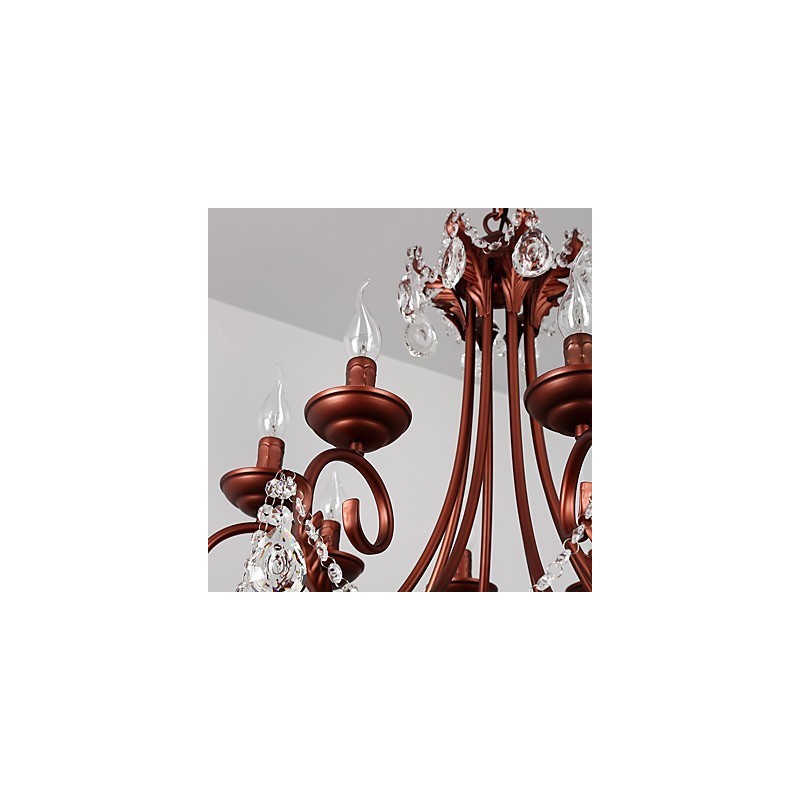 8 Lichter Kronleuchter Modern Zeitgenössisch Traditionell Lodge Vintage Retro Country Malerei Feature für Kristall Metall