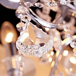 Moderne zeitgenössische traditionelle klassische Landhaus-Chrom-Funktion für Kristall-Mini-Designer-Metall-Kronleuchter