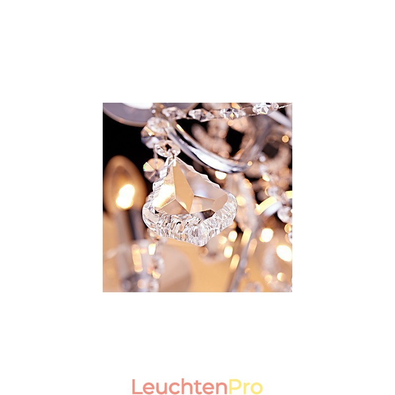 Moderne zeitgenössische traditionelle klassische Landhaus-Chrom-Funktion für Kristall-Mini-Designer-Metall-Kronleuchter