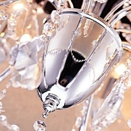 Moderne zeitgenössische traditionelle klassische Landhaus-Chrom-Funktion für Kristall-Mini-Designer-Metall-Kronleuchter