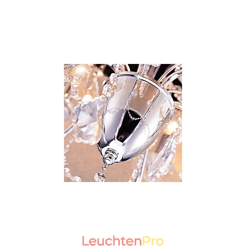 Moderne zeitgenössische traditionelle klassische Landhaus-Chrom-Funktion für Kristall-Mini-Designer-Metall-Kronleuchter