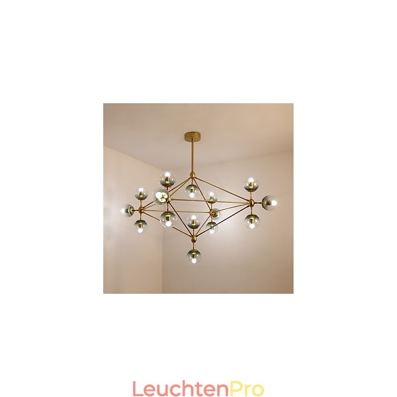 Fünfzehn Licht Postmodernen Europa Stil Modo Metall Glas Pendelleuchte das Foyer Schmücken Industrielle Kronleuchter Lampe