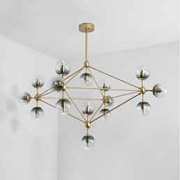 Fünfzehn Licht Postmodernen Europa Stil Modo Metall Glas Pendelleuchte das Foyer Schmücken Industrielle Kronleuchter Lampe