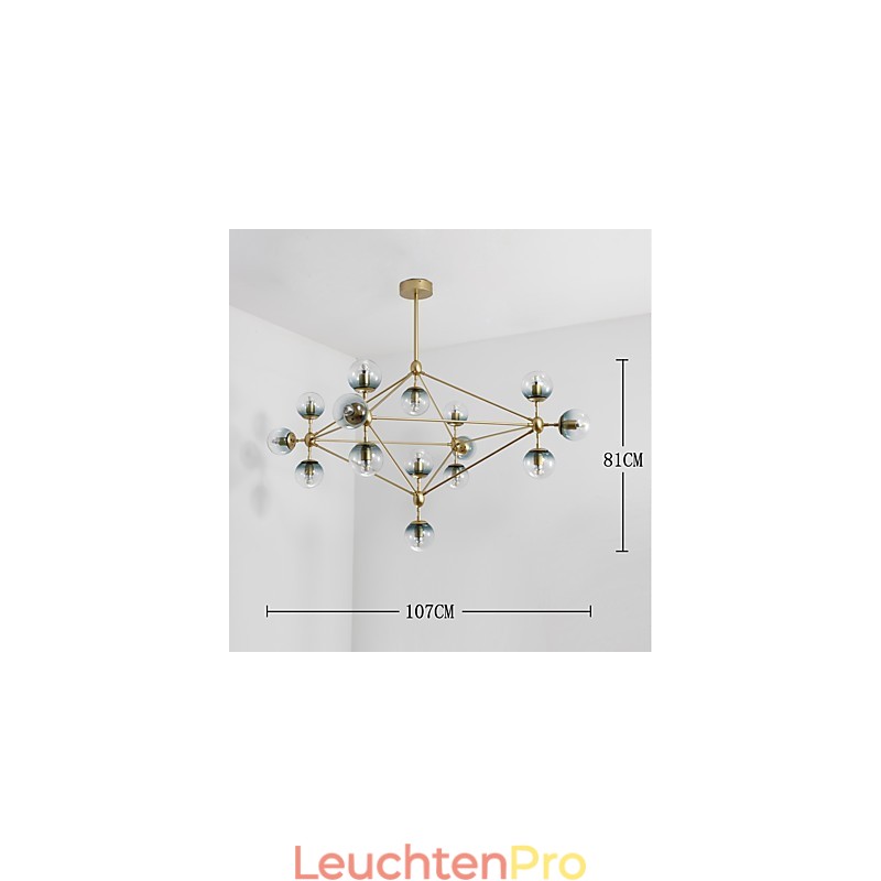 Fünfzehn Licht Postmodernen Europa Stil Modo Metall Glas Pendelleuchte das Foyer Schmücken Industrielle Kronleuchter Lampe