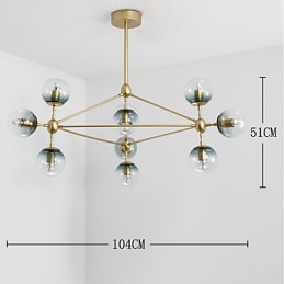 Zehn Licht Post Moderne Europa Stil Modo Metall Glas Pendelleuchte das Foyer Schmücken Industrielle Kronleuchter Lampe