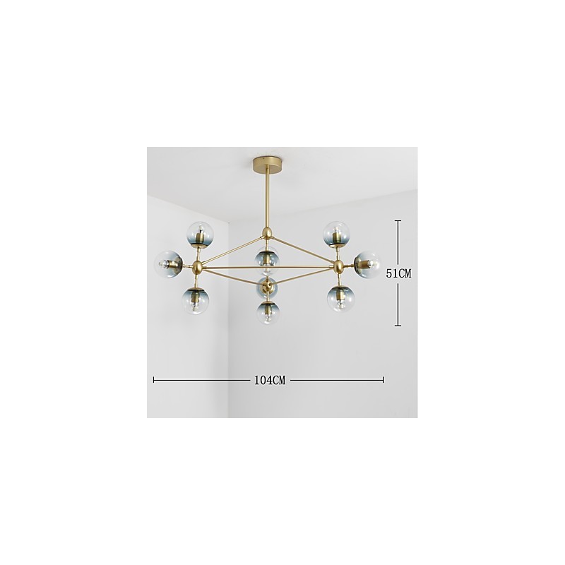 Zehn Licht Post Moderne Europa Stil Modo Metall Glas Pendelleuchte das Foyer Schmücken Industrielle Kronleuchter Lampe