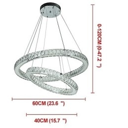 Indoor Kristall Kronleuchter Moderne Pendelleuchte Deckenleuchte Dimmbare Beleuchtung Lampe mit Fernbedienung