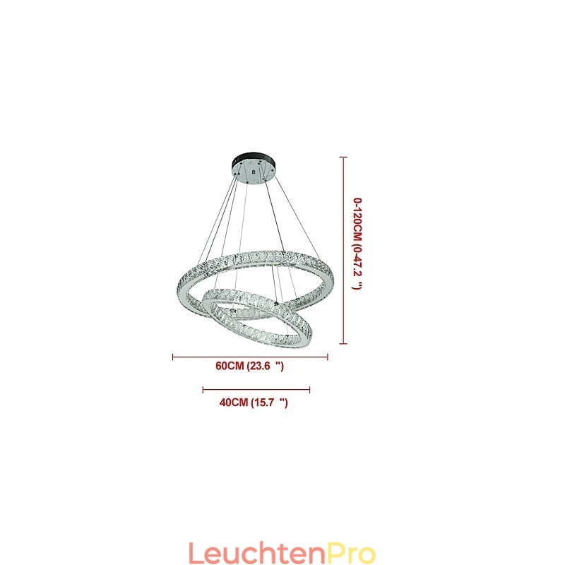 Indoor Kristall Kronleuchter Moderne Pendelleuchte Deckenleuchte Dimmbare Beleuchtung Lampe mit Fernbedienung