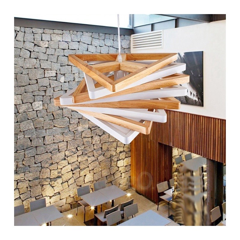 1 Licht Holz Moderne zeitgenössische Pendelleuchte mit Holzschirm