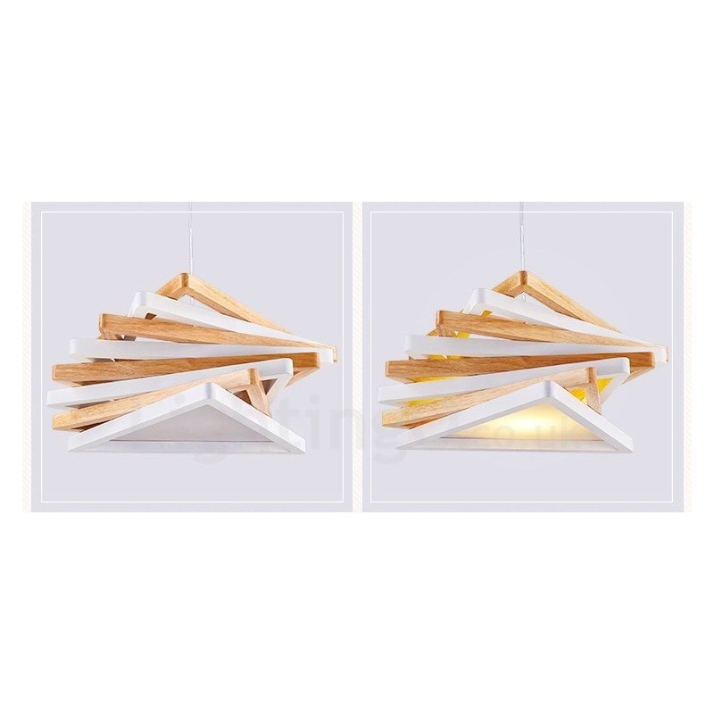 1 Licht Holz Moderne zeitgenössische Pendelleuchte mit Holzschirm