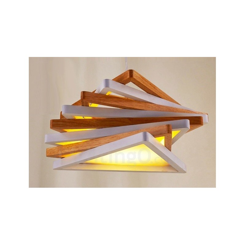 1 Licht Holz Moderne zeitgenössische Pendelleuchte mit Holzschirm