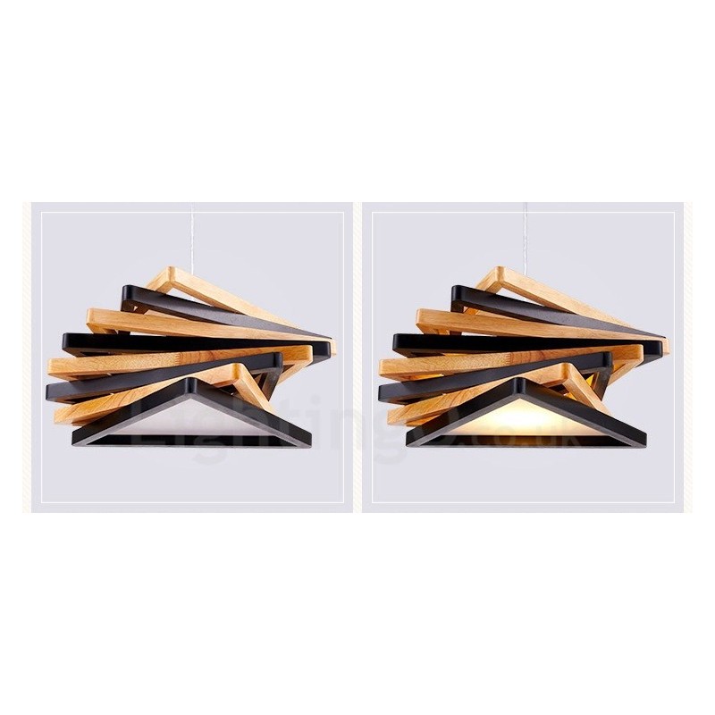 1 Licht Holz Moderne zeitgenössische Pendelleuchte mit Holzschirm