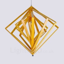 1 Licht Holz Moderne zeitgenössische Pendelleuchte im nordischen Stil mit Holzschirm
