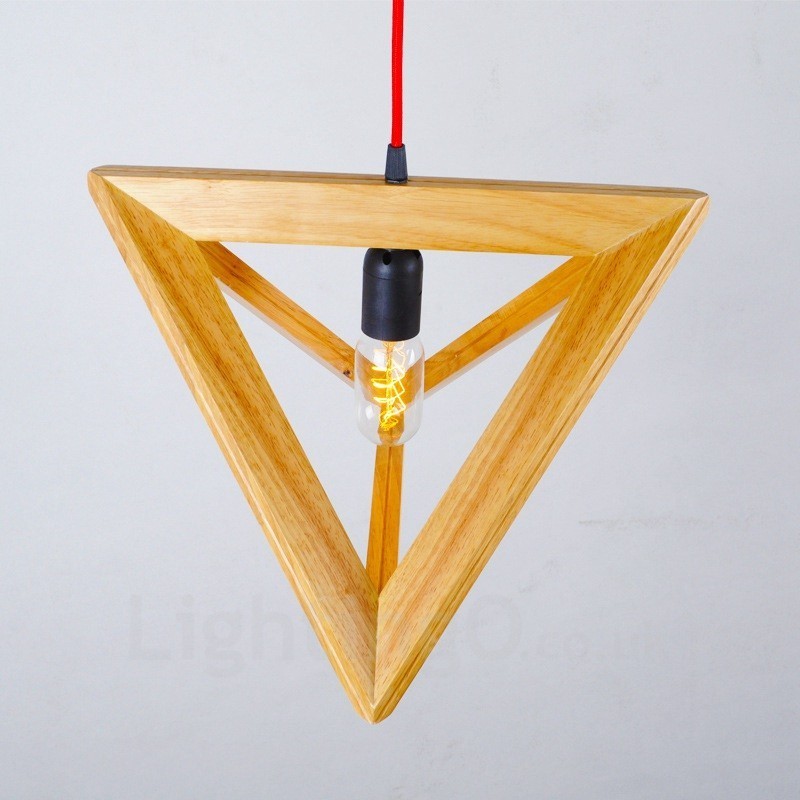 1 Licht Holz Moderne zeitgenössische Pendelleuchte mit Holzschirm