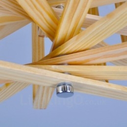 1 Licht Holz Moderne zeitgenössische Pendelleuchte im nordischen Stil mit Holzschirm