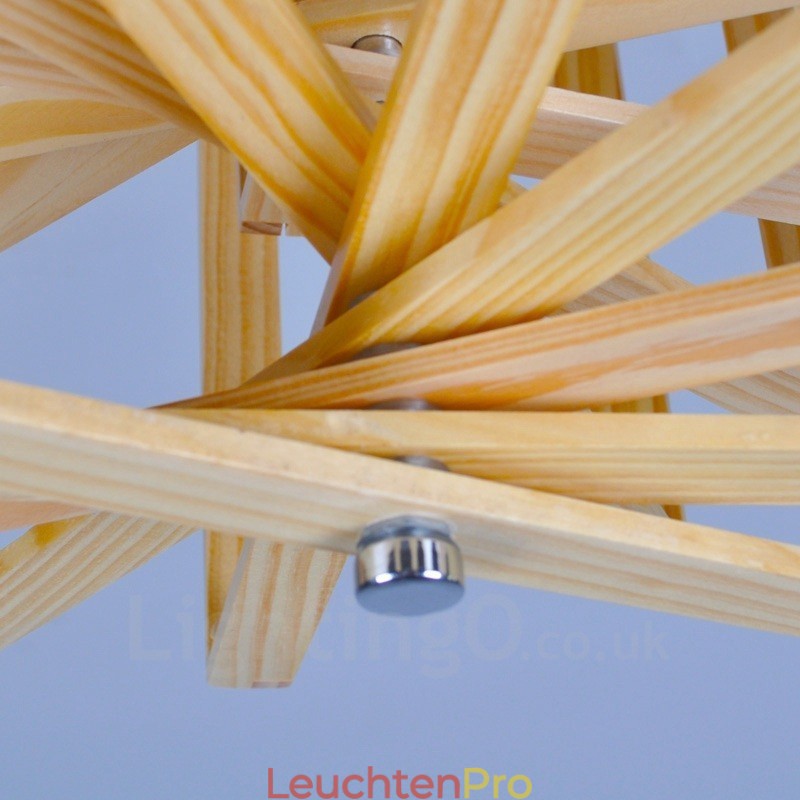 1 Licht Holz Moderne zeitgenössische Pendelleuchte im nordischen Stil mit Holzschirm