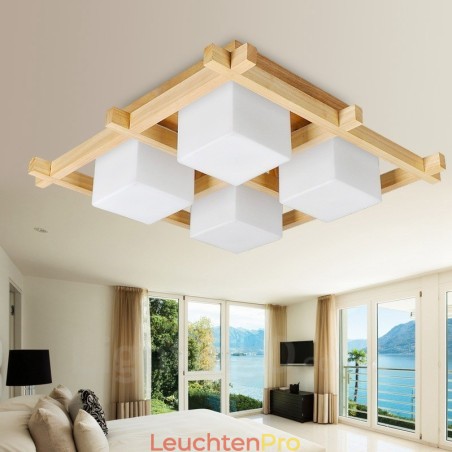 4-flammige, moderne Deckenleuchten im nordischen Stil mit Glasschirm 4-flammige, moderne Deckenleuchten im nordischen Stil mit Glasschirm