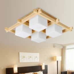 4-flammige, moderne Deckenleuchten im nordischen Stil mit Glasschirm
