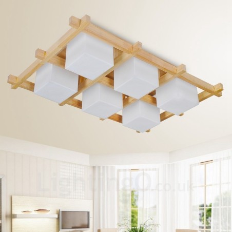 6-flammige, moderne Deckenleuchten im nordischen Stil mit Glasschirm 6-flammige, moderne Deckenleuchten im nordischen Stil mit Glasschirm