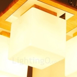 Moderne Deckenleuchten mit 4 Lichtern und Glasschirm