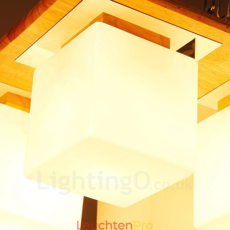 Moderne Deckenleuchten mit 4 Lichtern und Glasschirm