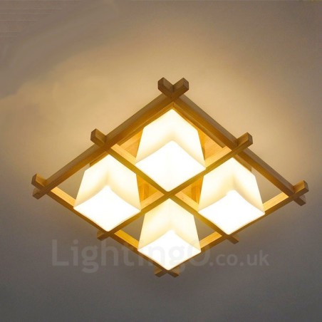 Moderne Deckenleuchten mit 4 Lichtern und Glasschirm Moderne Deckenleuchten mit 4 Lichtern und Glasschirm