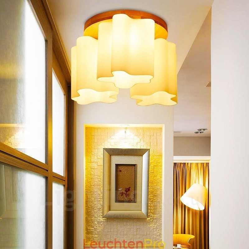 Moderne Deckenleuchten mit 3 Lichtern und Glasschirm