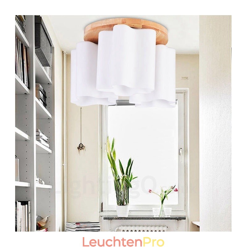 Moderne Deckenleuchten mit 3 Lichtern und Glasschirm
