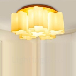 Moderne Deckenleuchten mit 6 Lichtern und Glasschirm