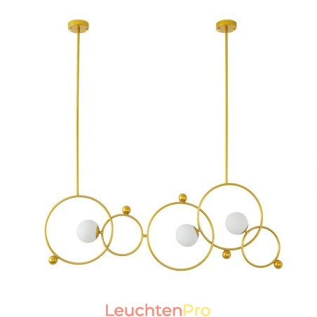 3-flammige moderne Deckenleuchten, Kupfer-Kronleuchter mit weißem Kugelglasschirm 3-flammige moderne Deckenleuchten, Kupfer-Kronleuchter mit weißem Kugelglasschirm