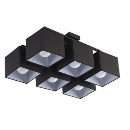 Moderne, zeitgenössische Deckenleuchten in Schwarz mit 6 Lichtern und Stoffschirm