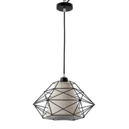 1-flammige Retro-Pendelleuchte im Vintage-Stil aus schwarzem Eisen mit Stoffschirmen