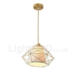 1-flammige Retro-Pendelleuchte im Vintage-Stil aus schwarzem Eisen mit Stoffschirmen
