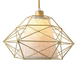 1-flammige Retro-Pendelleuchte im Vintage-Stil aus schwarzem Eisen mit Stoffschirmen