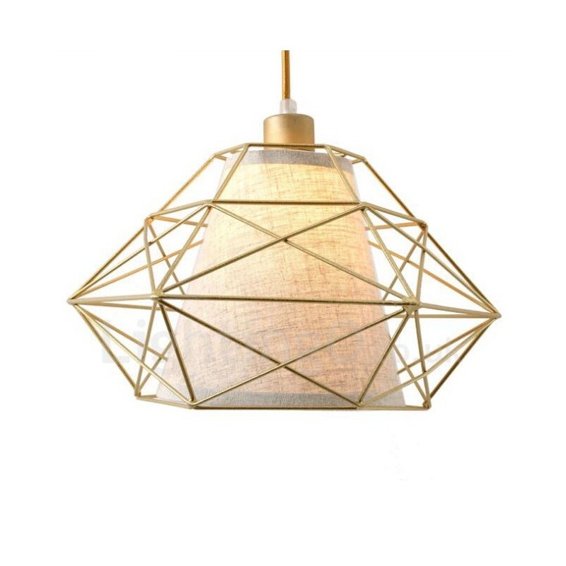 1-flammige Retro-Pendelleuchte im Vintage-Stil aus schwarzem Eisen mit Stoffschirmen