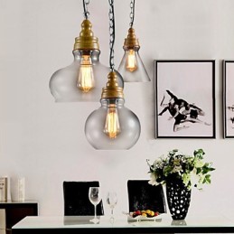 3-flammige moderne Pendelleuchte im zeitgenössischen Mini-Stil aus Metall