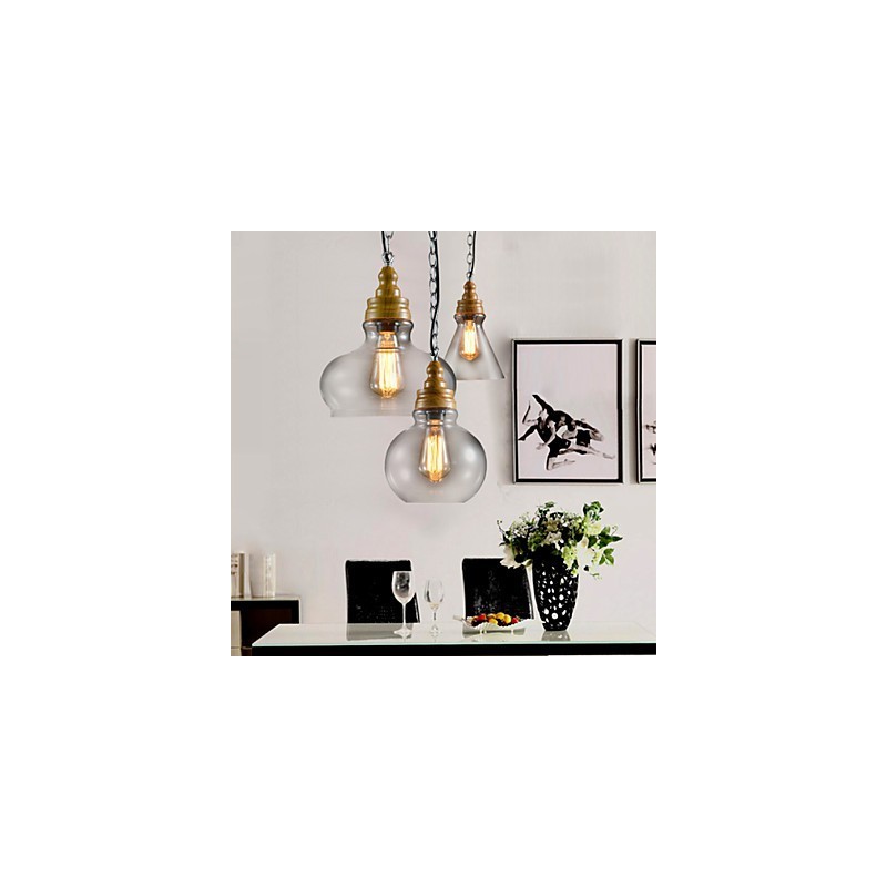 3-flammige moderne Pendelleuchte im zeitgenössischen Mini-Stil aus Metall