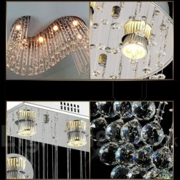 6 Lichter Moderne Kristall Deckenpendelleuchte Innen Kronleuchter Beleuchtung Lampen Leuchten
