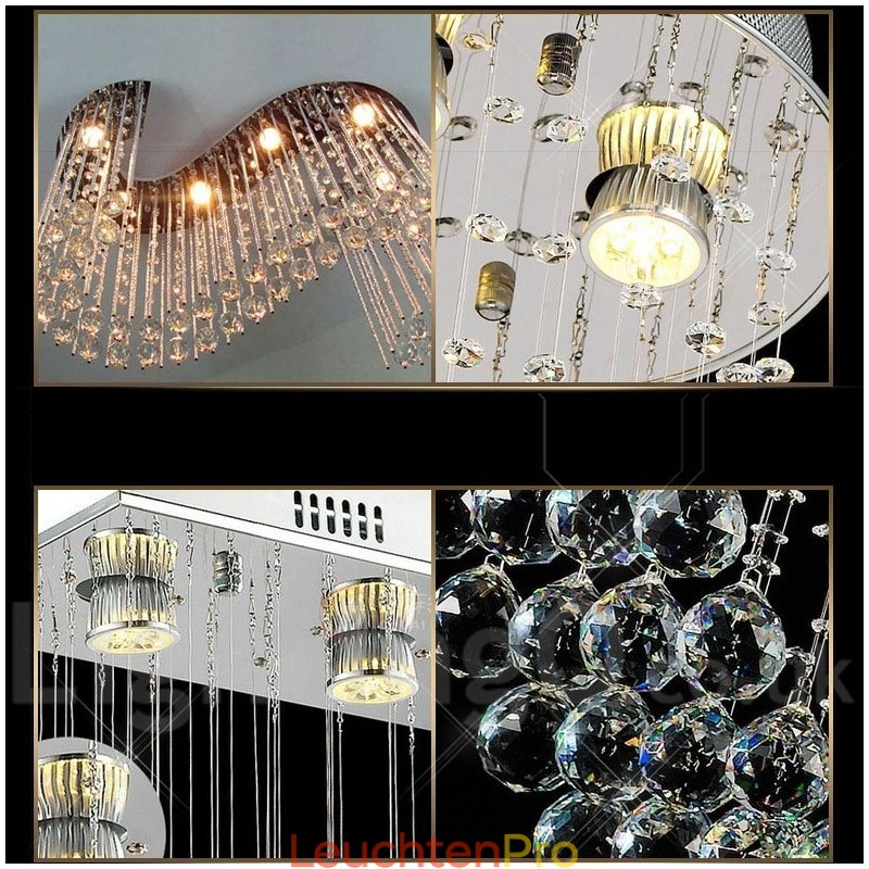 6 Lichter Moderne Kristall Deckenpendelleuchte Innen Kronleuchter Beleuchtung Lampen Leuchten