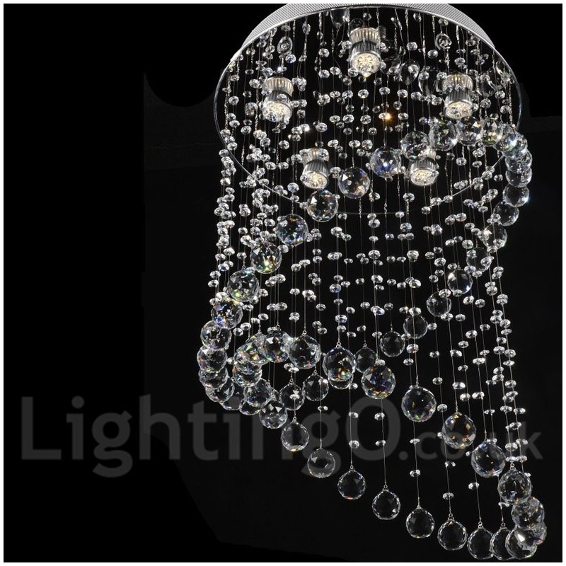 5 Lichter Moderne Kristall Deckenpendelleuchte Innen Kronleuchter Beleuchtung Lampen Leuchten